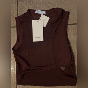 Bershka Chocolate Brown  Asymmetrical Top